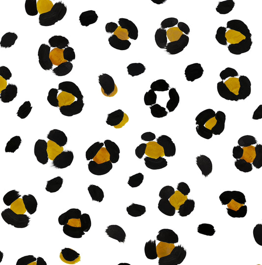 Leopard Splodge Fabric in Tan / White