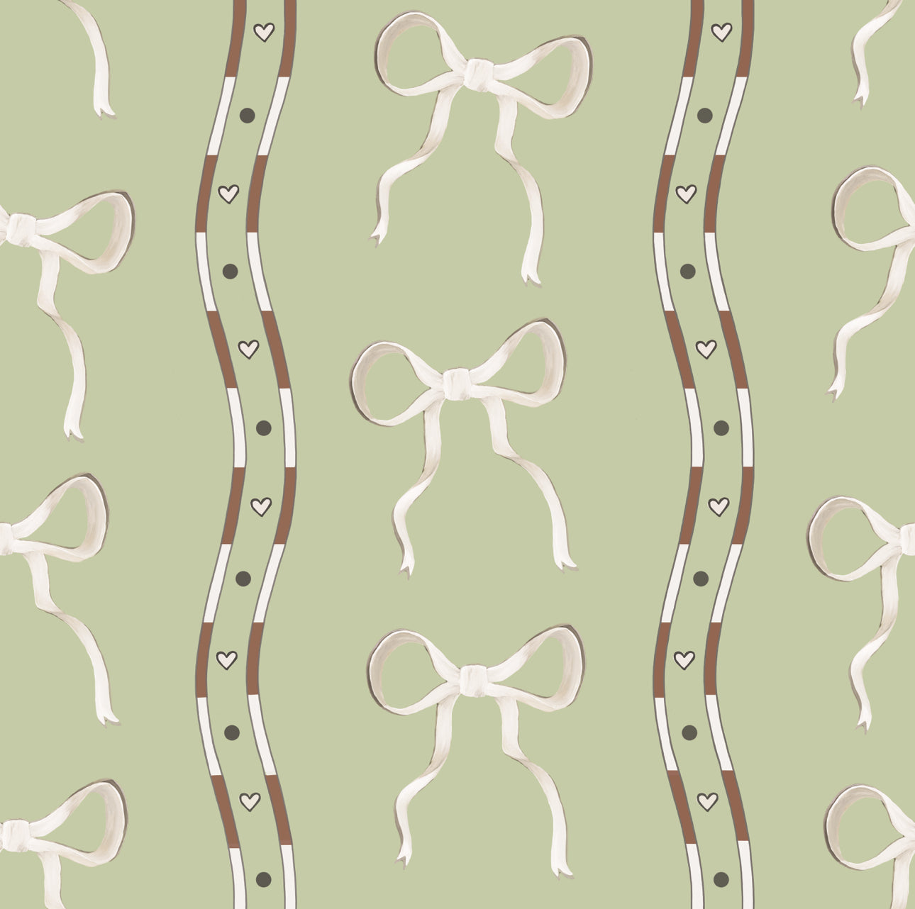 Twisted Bow Stripe Nude / Green