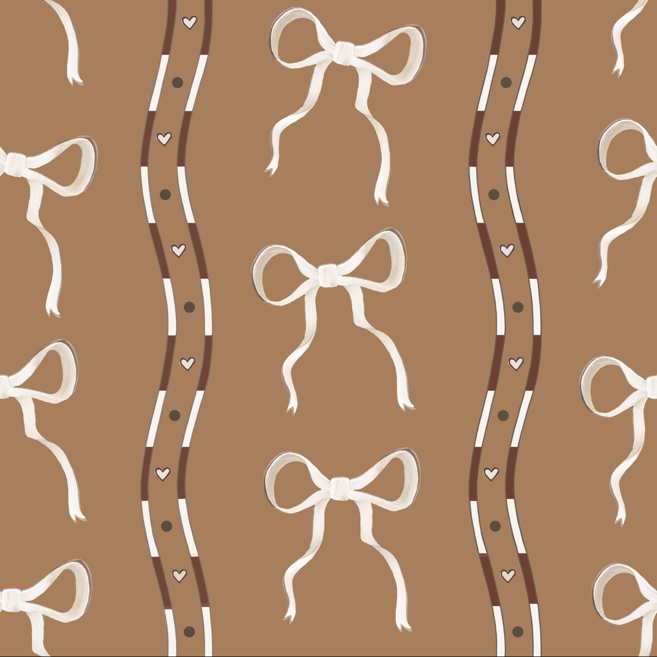 Twisted Bow Stripe Nude / Cocoa