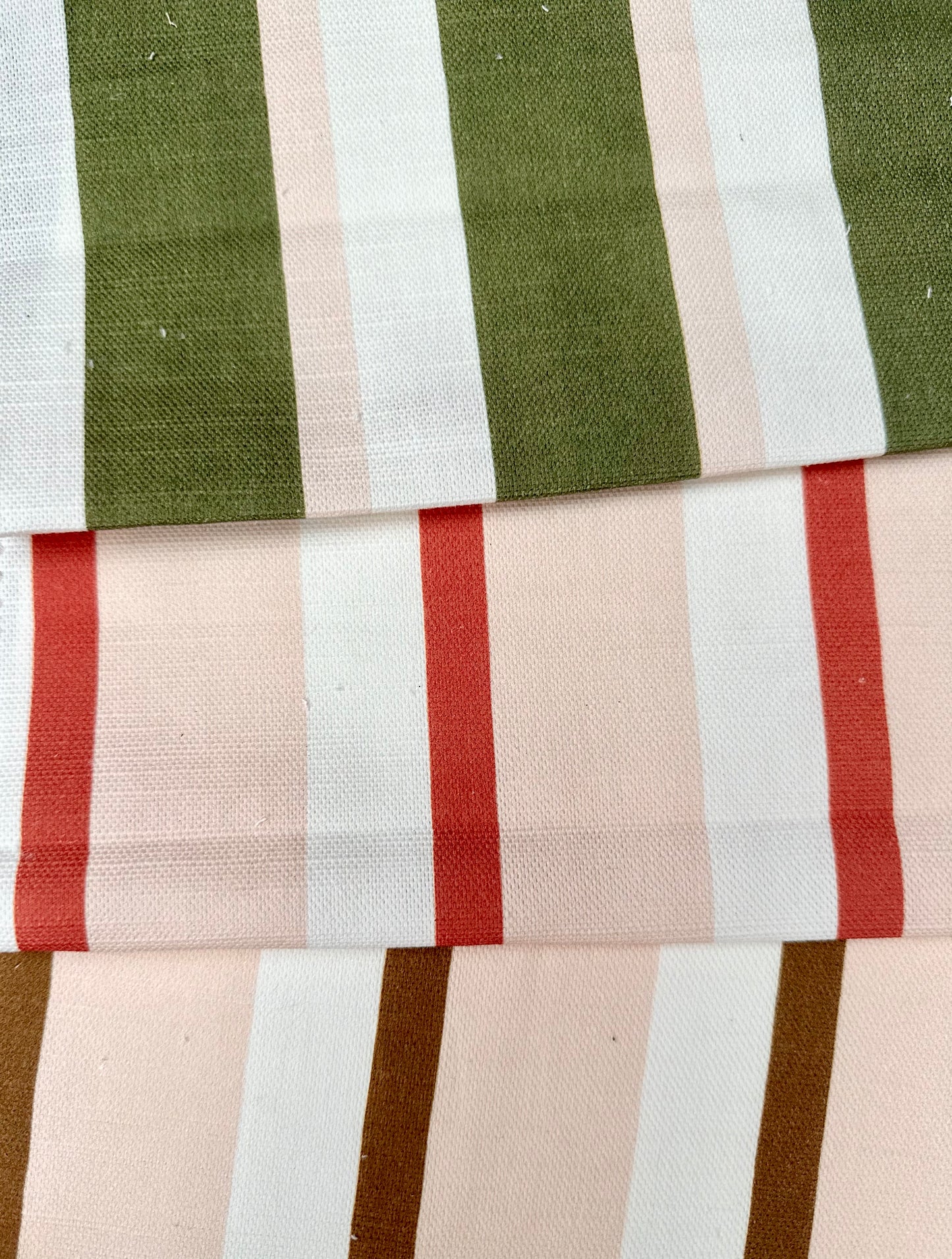 Plaster pink and Red Stripe Fabric