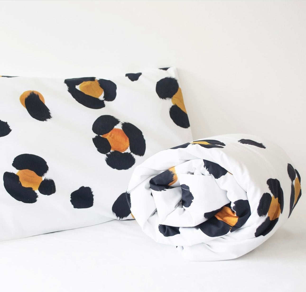 Tan Leopard Splodge COT Bedding Duvet and Pillowcase Set 120cm x 140cm