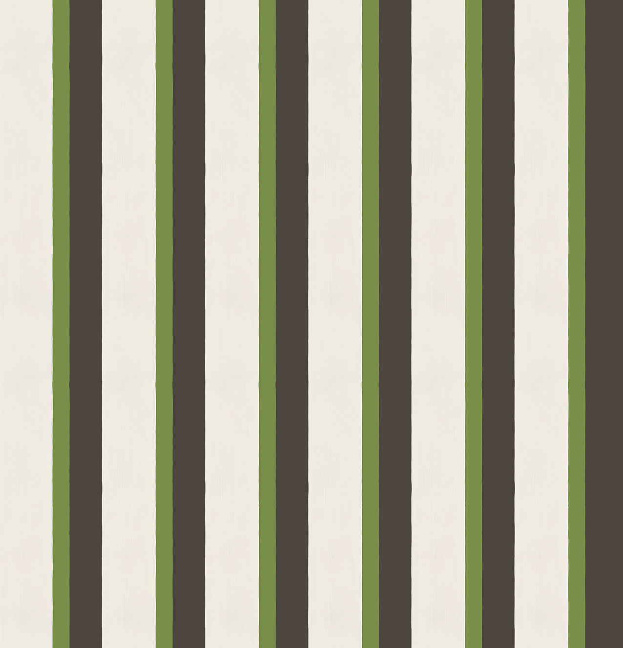 Off White Bright Green and Black Stripe Fabric