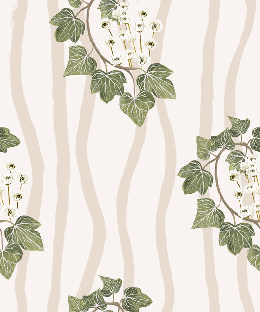 Folklore Ivy Stripe Fabric Cream / Beige