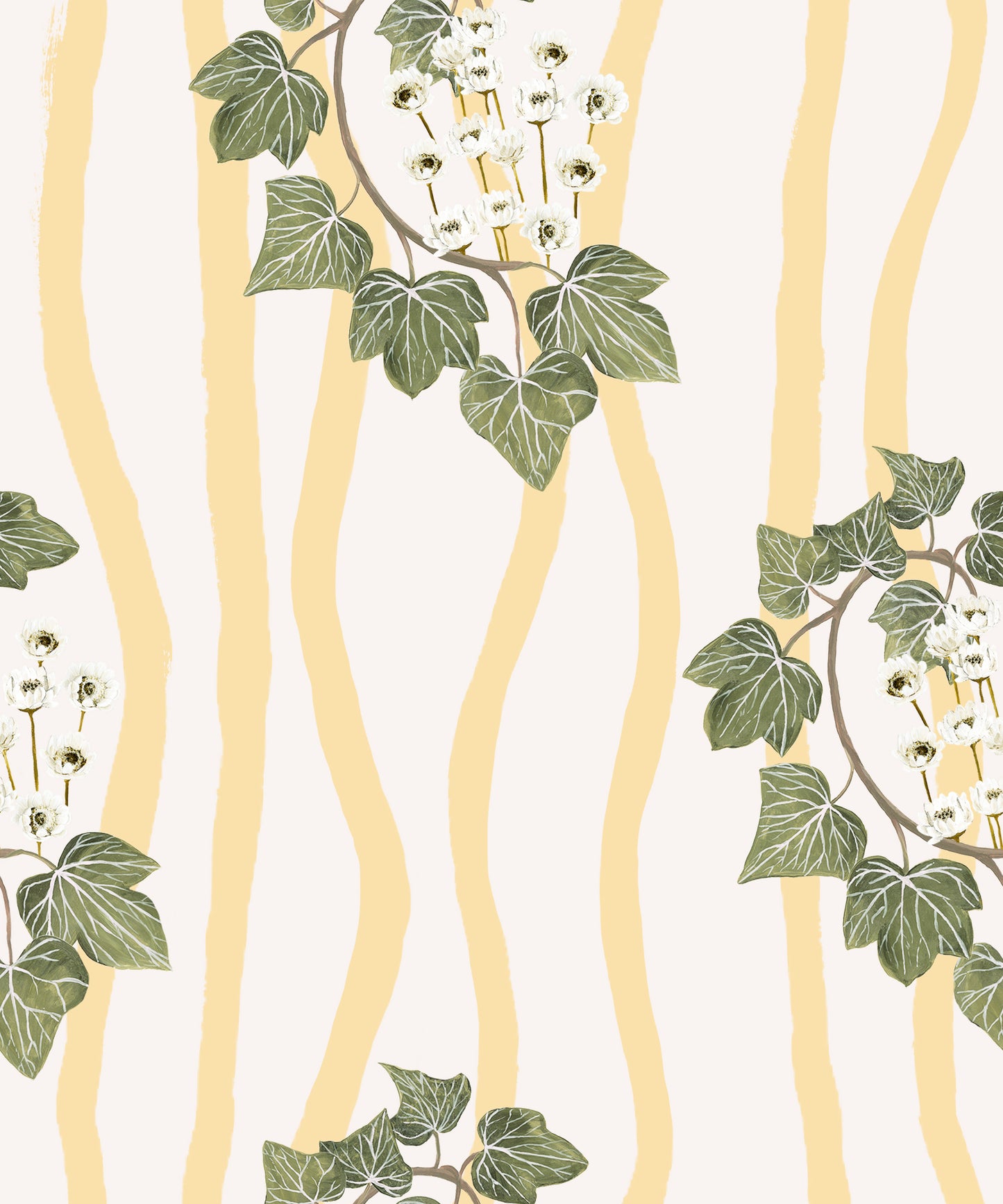 Folklore Ivy Stripe Fabric Cream / Lemon