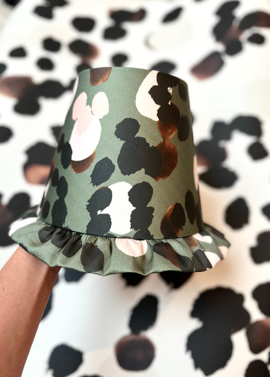 Leopard Frill Lampshade Green