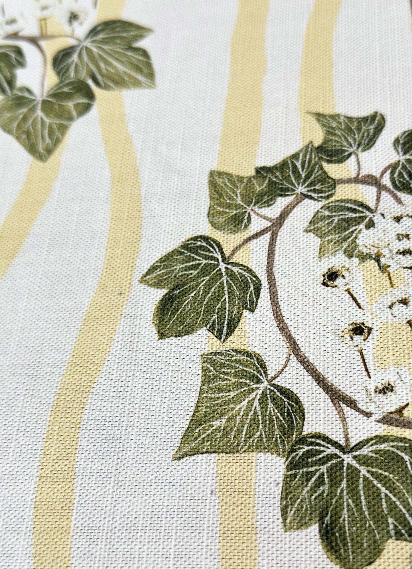 Folklore Ivy Stripe Fabric Cream / Lemon