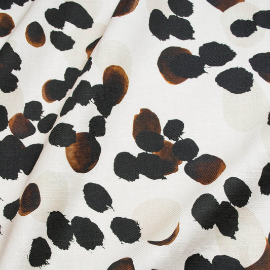 Leopard Spot Fabric in Cream/Choc