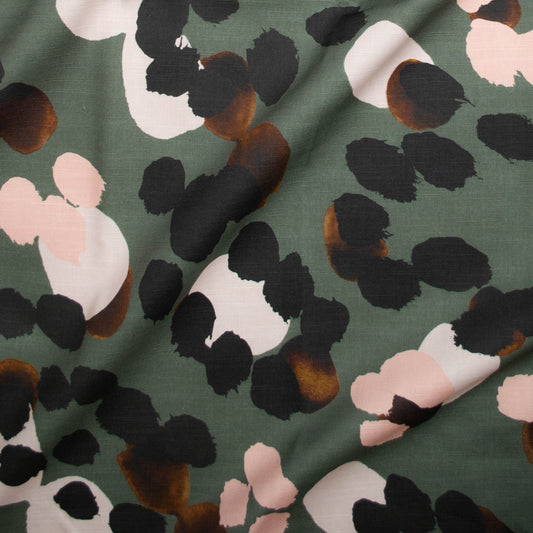 Leopard Spot Fabric In Green