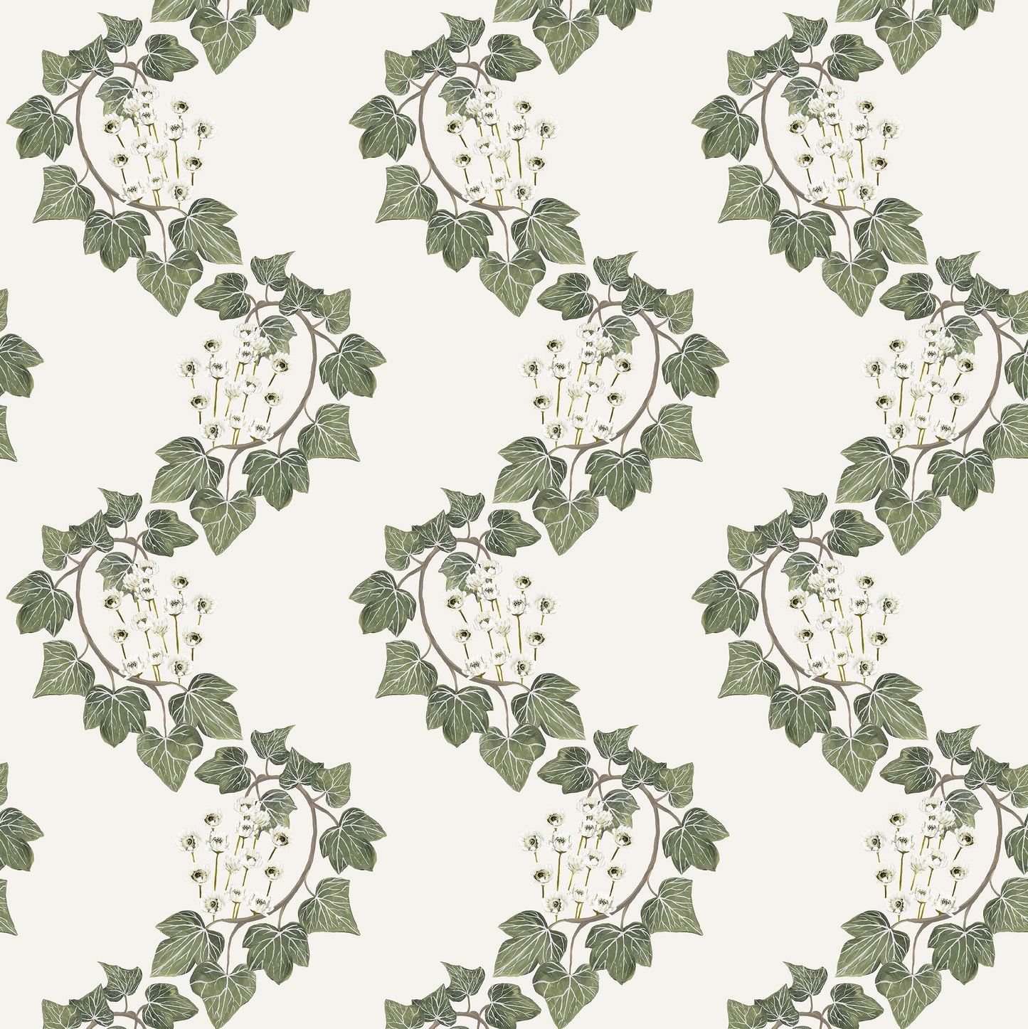 Folklore Ivy Chain Wallpaper Ivory