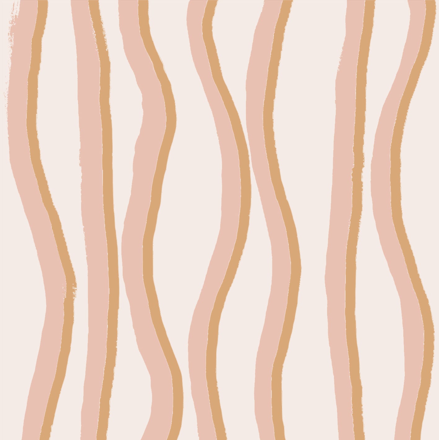 Wavy Stripe Fabric Tan/Pink